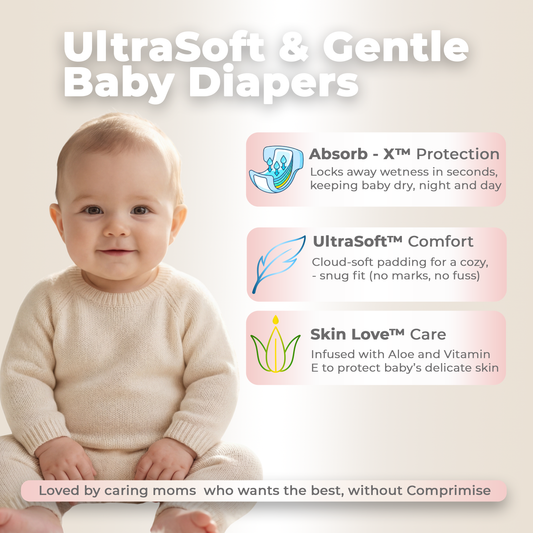 Raha baby with Absorb-X Core, Size 6, 16-23 Kg, 60 diaper pants.