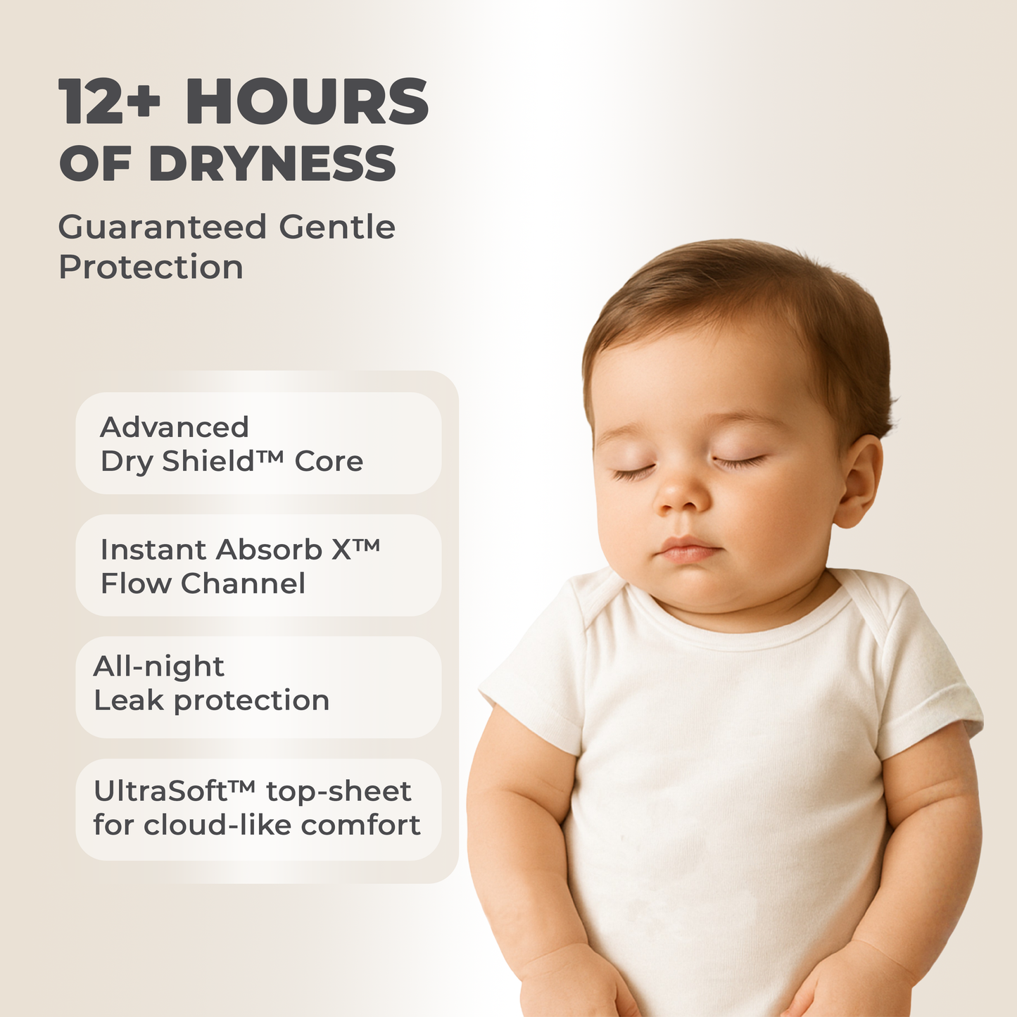 Raha baby with Absorb-X Core, Size 5, 12-18 Kg, 60 diaper pants.