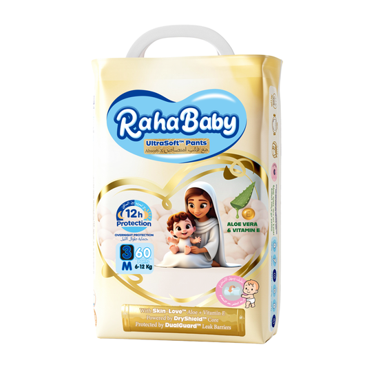 Raha Baby with Absorb-X Core, Size 3, 6-12kg, 60 diapers pants.